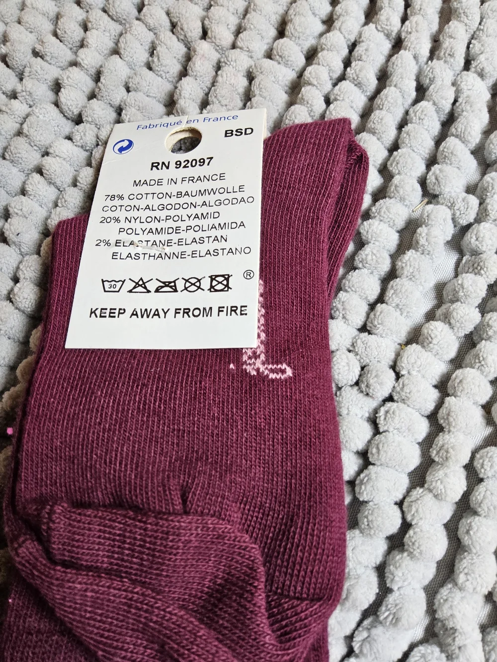 NWOT Bundle of 3 pIr Jacadi Girls Socks Size 27/28 - Pink, Brown, Maroon